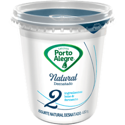 IOGURTE PORTO ALEGRE POTE 480G NATURAL DESNATADO